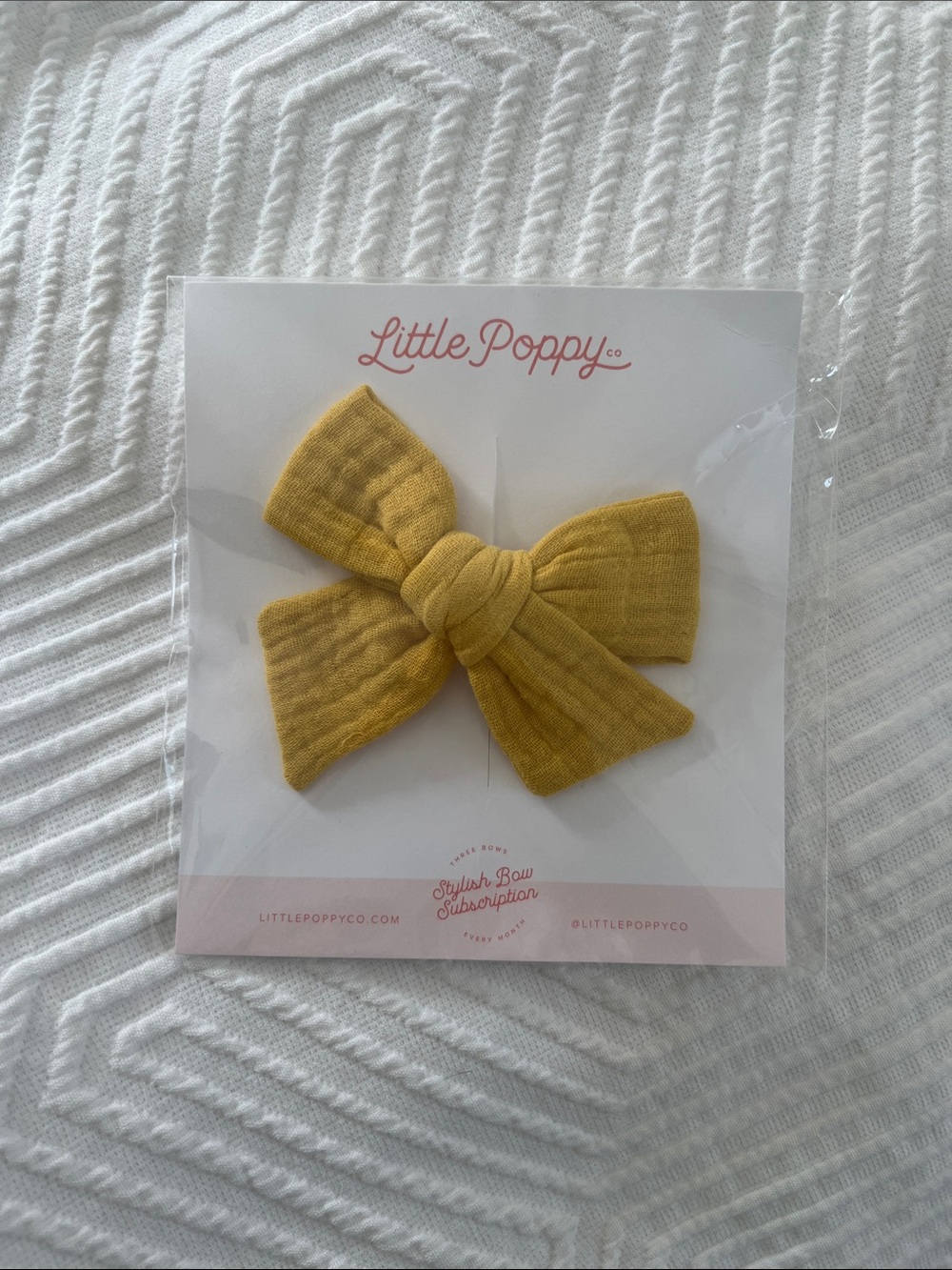 Little Poppy Co Mustard Yellow Knotted Hair Bow for Kids
